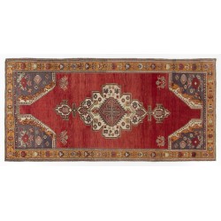 Unique Vintage Handmade Turkish Oriental Rug, 100% Wool. 5.8 x 11.8 Ft (174 x 359 cm)