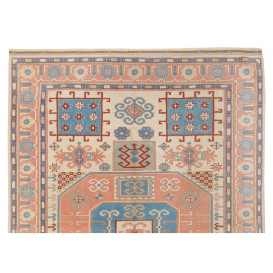 Room Size Handmade Vintage Central Anatolian Rug, 100% Wool.. 6 x 7.3 Ft (185 x 220 cm)