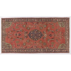 Oriental Handmade Wool Rug from 1960's, Vintage Turkish Carpet. 6 x 11.5 Ft (185 x 349 cm)