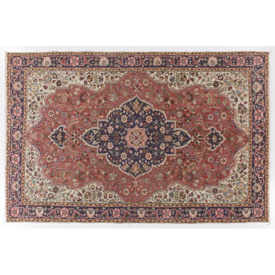 Large One-of-a-Kind 1960s Handmade Turkish Oriental Rug with Medallion Design, 100% Wool. 6.9 x 10.4 Ft (208 x 315 cm)