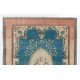 Large Vintage Handmade Turkish Wool Area Rug with European Design. 7 x 9.6 Ft (216 x 290 cm)