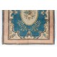 Large Vintage Handmade Turkish Wool Area Rug with European Design. 7 x 9.6 Ft (216 x 290 cm)