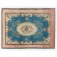 Large Vintage Handmade Turkish Wool Area Rug with European Design. 7 x 9.6 Ft (216 x 290 cm)
