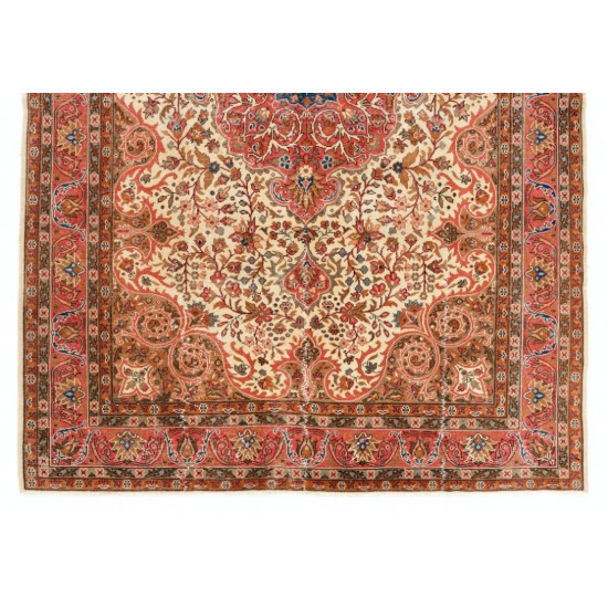 Unique Mid-Century Handmade Turkish Rug for Traditional Interiors. 7.9 x 11 Ft (238 x 338 cm)
