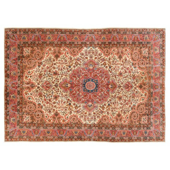 Unique Mid-Century Handmade Turkish Rug for Traditional Interiors. 7.9 x 11 Ft (238 x 338 cm)
