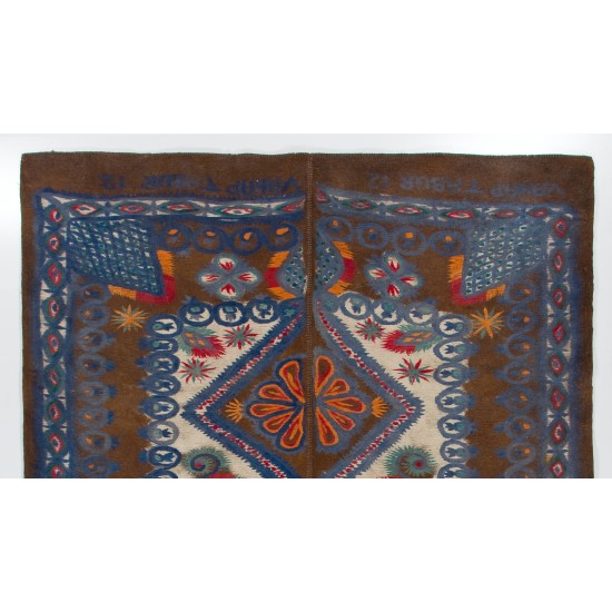 Oversize Unique Vintage Handmade Anatolian Greek Rug, 100% Wool. 9.4 x 10.9 Ft (286 x 331 cm)