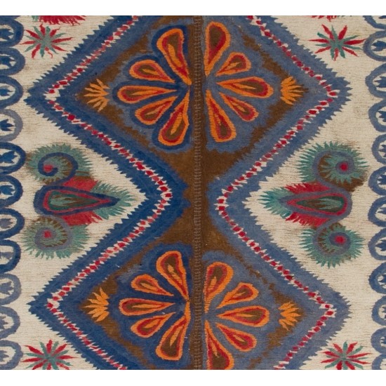 Oversize Unique Vintage Handmade Anatolian Greek Rug, 100% Wool. 9.4 x 10.9 Ft (286 x 331 cm)