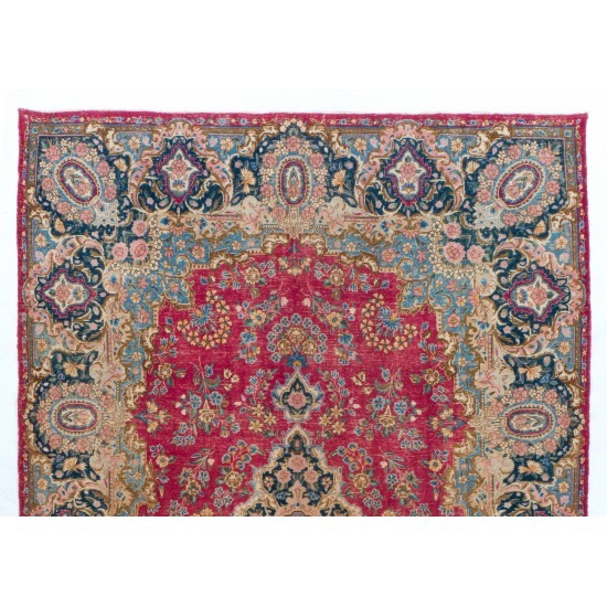 Fine Semi Antique Oriental Kerman Wool Rug. 9.5 x 13.4 Ft (288 x 406 cm)