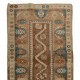 Narrow Antique Turkish Wool Runner Rug, Handmade Hallway Runner. 2.5 x 9.4 Ft (75 x 286 cm)