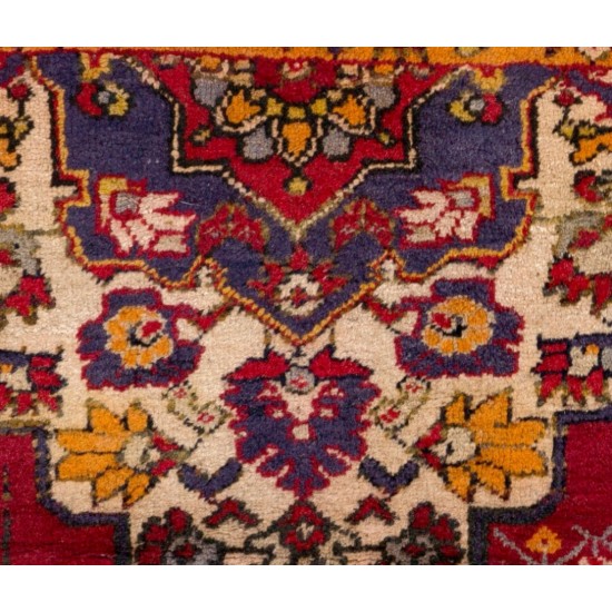 Unusual One-of-a-Kind Vintage Handmade Turkish Vagireh (Rug Sample). 2.6 x 3.5 Ft (77 x 106 cm)
