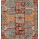Vintage Oriental Rug, Hand-Knotted Turkish Village Carpet. 2.6 x 5.9 Ft (77 x 177 cm)