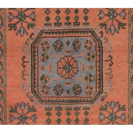 Handmade Turkish Runner Rug for Hallway, Vintage Corridor Carpet. 2.8 x 11.7 Ft (84 x 354 cm)