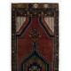 Handmade Turkish Wool Runner Rug for Hallway, Vintage Corridor Carpet. 2.8 x 7.8 Ft (85 x 237 cm)