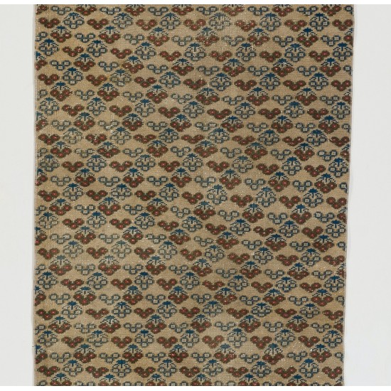 Turkish Runner Rug, Authentic Vintage Handmade Hallway Runner. 3 x 9.8 Ft (90 x 298 cm)