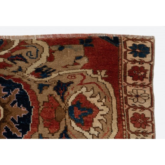 Authentic Hand-Knotted Turkish Rug Made of Wool. 3 x 4.4 Ft (94 x 132 cm)