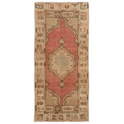 Vintage Turkish Handmade Accent Rug for Home and Office Decor. 3.2 x 6.5 Ft (95 x 197 cm)