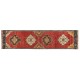 Handmade Turkish Runner Rug for Hallway, Vintage Corridor Rug. 3.2 x 12 Ft (95 x 366 cm)