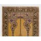 Handmade Vintage Anatolian Prayer Rug depicting a Chandelier, Couple of Columns and Flowers. 3.3 x 5.4 Ft (99 x 163 cm)