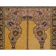 Handmade Vintage Anatolian Prayer Rug depicting a Chandelier, Couple of Columns and Flowers. 3.3 x 5.4 Ft (99 x 163 cm)