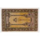 Handmade Vintage Anatolian Prayer Rug depicting a Chandelier, Couple of Columns and Flowers. 3.3 x 5.4 Ft (99 x 163 cm)