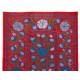 Silk Hand Embroidered Bed Cover, Vintage Suzani Wall Hanging from Uzbekistan. 4.5 x 7 Ft (135 x 212 cm)