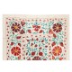 New Silk and Cotton Suzani Wall Hanging. Traditional Hand Embroidered Uzbek Bedspread. 4.7 x 6.5 Ft (143 x 197 cm)