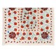 New Silk and Cotton Suzani Wall Hanging. Traditional Hand Embroidered Uzbek Bedspread. 4.8 x 6.8 Ft (145 x 206 cm)