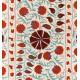 New Silk and Cotton Suzani Wall Hanging. Traditional Hand Embroidered Uzbek Bedspread. 4.8 x 6.8 Ft (145 x 206 cm)