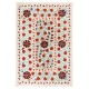 New Silk and Cotton Suzani Wall Hanging. Traditional Hand Embroidered Uzbek Bedspread. 4.8 x 6.8 Ft (145 x 206 cm)