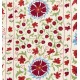 New Silk and Cotton Suzani Wall Hanging. Traditional Hand Embroidered Uzbek Bedspread. 4.8 x 6.8 Ft (145 x 206 cm)