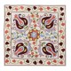 Silk Hand Embroidery Cushion Cover, Traditional Uzbek Suzani Lace Pillow. 16" x 17" (40 x 43 cm)