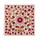 Decorative Suzani Silk Embroidery Cushion Cover from Uzbekistan. 16" x 17" (40 x 43 cm)