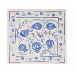 Decorative Silk Embroidery Suzani Cushion Cover from Uzbekistan. 17" x 18" (42 x 45 cm)