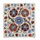 Decorative Silk Embroidery Suzani Cushion Cover from Uzbekistan. 17" x 18" (43 x 45 cm)