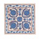 21st Century Hand Embroidered Silk Suzani Cushion Cover from Uzbekistan, Decorative Throw Pillow Cover. 18" x 18" (44 x 44 cm)
