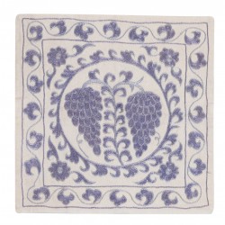 New Silk Embroidery Cushion Cover from Uzbekistan. Decorative Suzani Textile. 18" x 18" (44 x 44 cm)