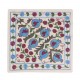 Hand Embroidered Silk, Cotton and Linen Cushion Cover From Uzbekistan. Decorative Suzani Textile. 18" x 18" (44 x 44 cm)