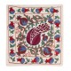 Decorative Suzani Silk Embroidery Cushion Cover from Uzbekistan. 19" x 19" (46 x 46 cm)