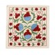 Silk Hand Embroidered Suzani Cushion Cover, Authentic Uzbek Throw Pillow Cover. 19" x 19" (46 x 46 cm)