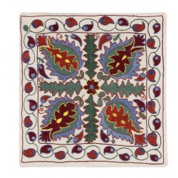 Brand New Authentic Silk Embroidery Suzani Cushion Cover from Uzbekistan. 19" x 19" (46 x 46 cm)