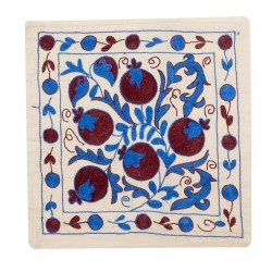 Central Asian / Uzbek Hand Embroidered Silk, Cotton and Linen Cushion Cover. 19" x 19" (46 x 46 cm)