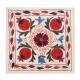 Hand Embroidery Suzani Cushion Cover, Decorative Central Asian / Uzbek Throw Pillow Cover. 19" x 19" (46 x 46 cm)