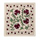 Uzbek Suzani Silk, Cotton and Linen Cushion Cover, Hand Embroidered Uzbek Suzani Throw Pillow Cover. 19" x 19" (46 x 46 cm)