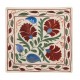 Elegant New Silk Hand Embroidered Suzani Cushion Cover from Uzbekistan. 19" x 19" (46 x 46 cm)