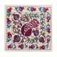 Decorative Handmade Central Asian Suzani Cushion Cover, Silk Embroidery Lace Pillow. 19" x 19" (46 x 46 cm)
