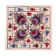 Decorative Silk Embroidery Suzani Cushion Cover from Uzbekistan. 19" x 19" (46 x 46 cm)