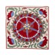 Hand Embroidery Suzani Cushion Cover, Decorative Central Asian / Uzbek Throw Pillow Cover. 19" x 19" (46 x 46 cm)