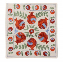 Silk Embroidery Suzani Cushion Cover. Decorative Lace Pillow Cover from Uzbekistan. 19" x 19" (46 x 46 cm)