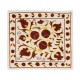 Decorative Suzani Silk Embroidery Cushion Cover from Uzbekistan. 19" x 19" (46 x 46 cm)