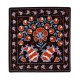 Decorative Silk Hand Embroidered Suzani Cushion Cover from Uzbekistan. 19" x 19" (46 x 46 cm)